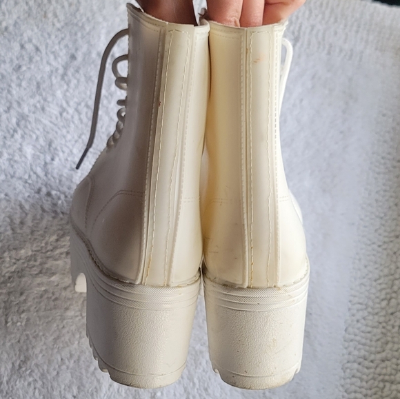 Jeffrey Campbell White Combat Platform Boots - Picture 3 of 4